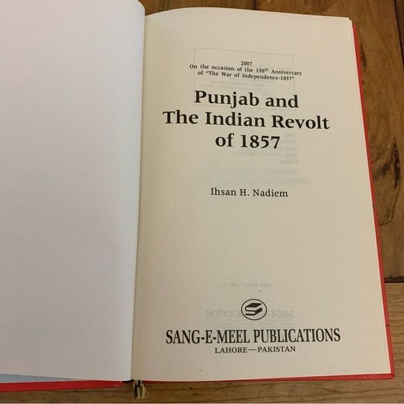 Punjab And The Indian Revolt Of 1857 Hardcover Book By Ihsan H. Nadiem - Picture 3 of 4